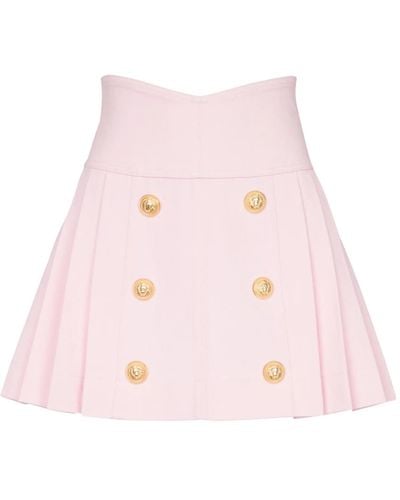 Balmain Pleated denim skirt - Rosa