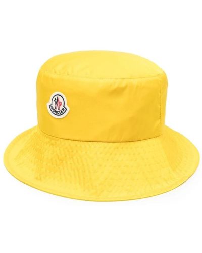 Moncler Wetterfeste Logo Bucket Hat - Gelb