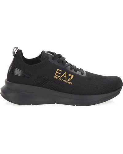 EA7 Schwarze sneakers runde spitze schnürung