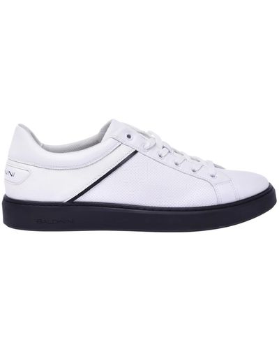 Baldinini Sneakers in white perforated calfskin - Weiß