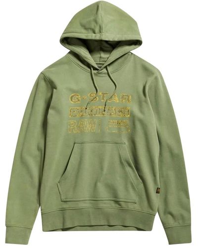 G-Star RAW Grüner hoodie für männer