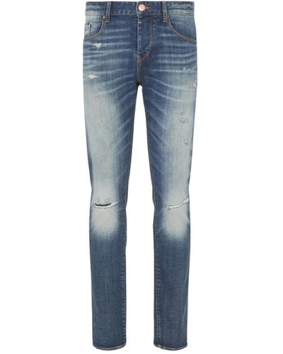 Armani Exchange Indigo denim 5 tasche jeans - Blau