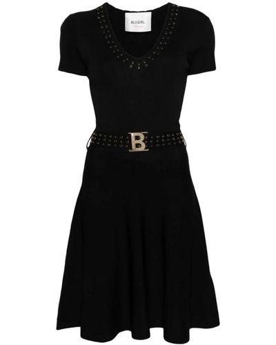 Blugirl Blumarine Vestito nero con decorazioni in strass