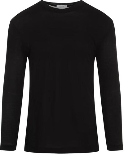 Lemaire Weiches ls t-shirt in schwarz