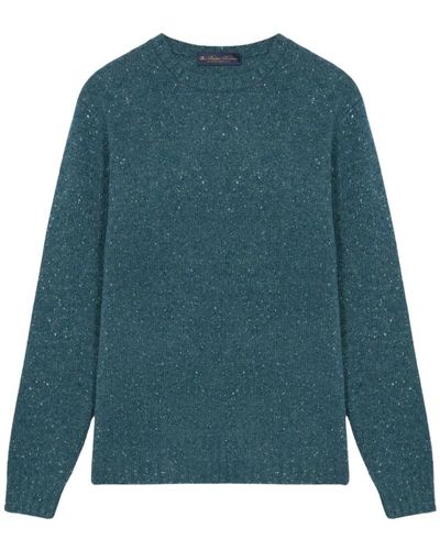 Brooks Brothers Suéter de mezcla de lana-nylon-alpaca de color teal - Azul
