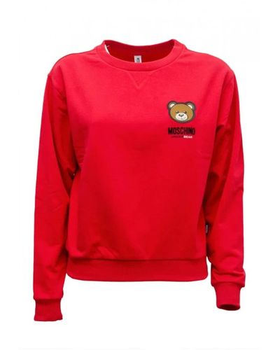 Moschino Jersey rojo de punto con logo patch