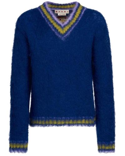 Marni V-Neck Knitwear - Blue