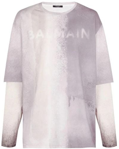 Balmain Long Sleeve Tops - Purple