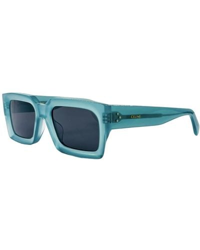 Celine Rechteckige schmale sonnenbrille trendiges modell - Blau
