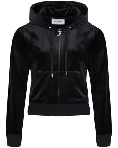 Juicy Couture Stylischer zip-up hoodie für frauen - Schwarz