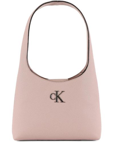 Calvin Klein Borsa a spalla con logo in rilievo - Rosa