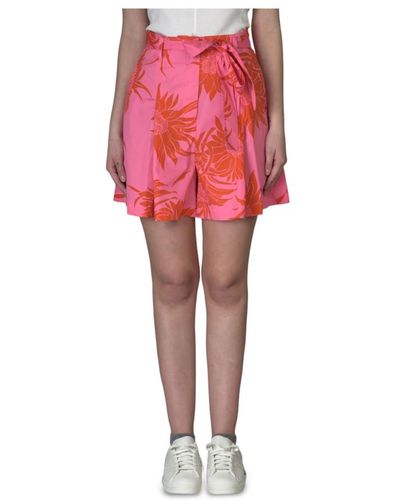 Pinko Shorts sereno flores - Rojo