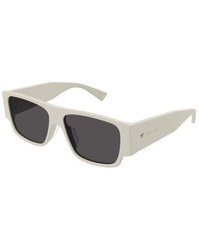 Bottega Veneta Rechteckige sonnenbrille bv1286s 004 weiß/grau - Schwarz