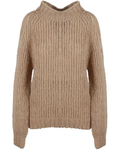 Moncler Round-Neck Knitwear - Brown