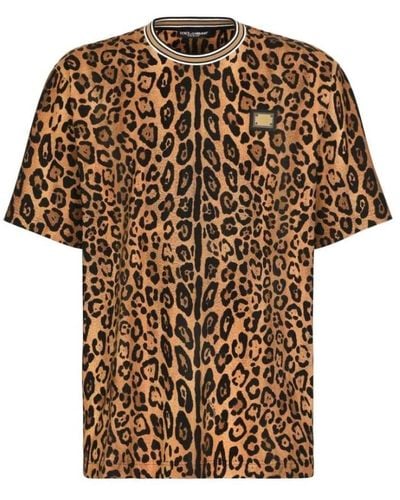 Dolce & Gabbana Leopard print jersey t-shirt - Braun