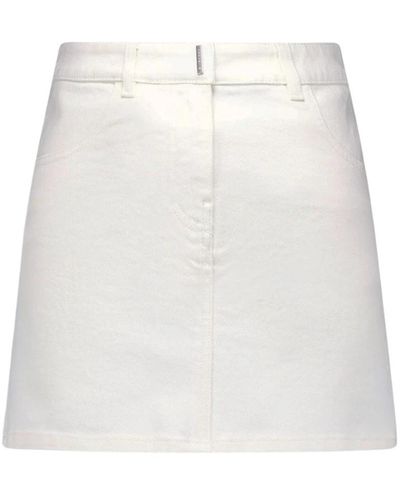 Givenchy Falda mini a-line de mezclilla estilizada - Blanco