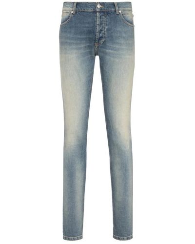 Balmain Slim cut faded cotton jeans - Blu
