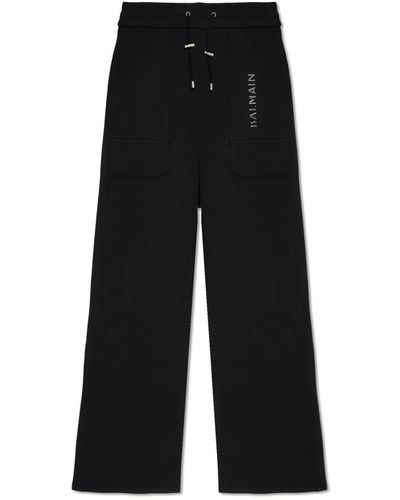 Balmain Pantaloni della tuta con logo - Nero