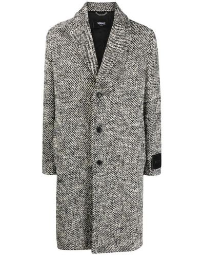 Versace Single-Breasted Coats - Gray