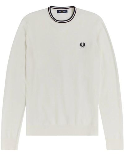 Fred Perry Round-Neck Knitwear - White