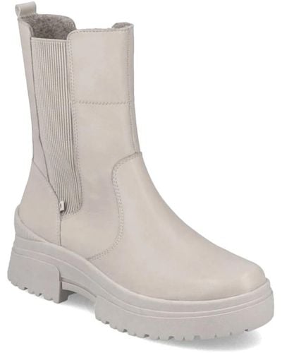 Botas de mujer cómodas de piel con aislamiento beige Rieker Z2405-60 -  KeeShoes