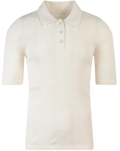 Maison Margiela Klassisches Baumwoll-Poloshirt - Weiß