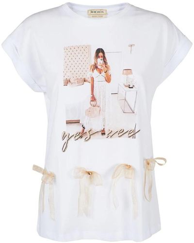 Yes-Zee Camiseta de algodón gráfica - Blanco