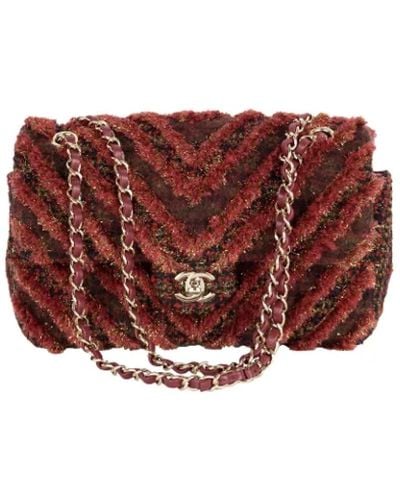 Chanel Limitierte auflage rote tweed flap tasche