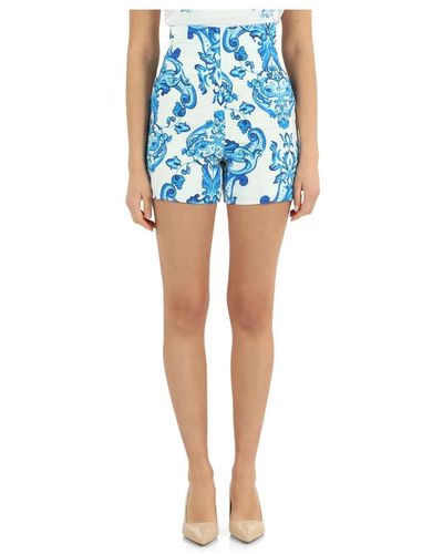 Marciano Shorts in lyocell e lino con stampa all over - Blu