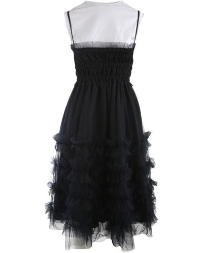 P.A.R.O.S.H. Thin straps dress with tulle - Azul