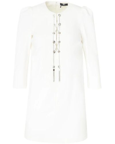 Elisabetta Franchi Ivory kleid ab57542e2 stil - Weiß