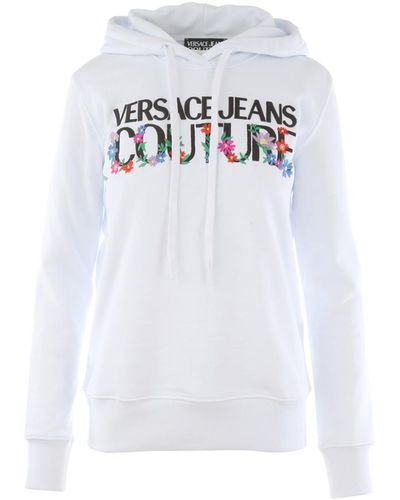 Versace Logo flower embro sweatshirt cotton fleece - Blanco