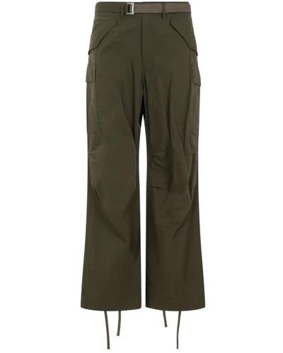 Sacai Straight Trousers - Green