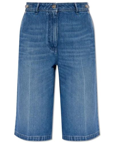 Versace Pantalones cortos de denim plisados - Azul