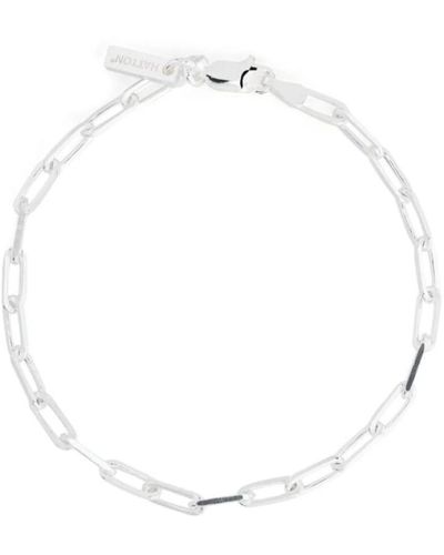 Hatton Labs Silberfarbene sterling silber kabel-link kette mit logo-anhänger - Weiß