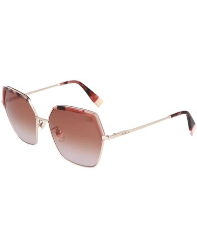 Furla Unregelmäßige metallrahmen sonnenbrille - Pink