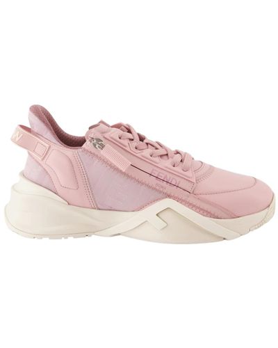 Fendi Flow sneakers mit schnürung und reißverschluss - Pink