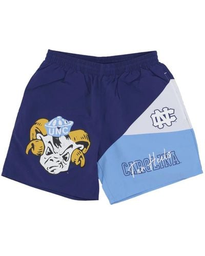 Mitchell & Ness Unc vintage logo gewebte shorts - Blau