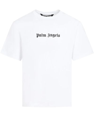 Palm Angels Weißes logo-t-shirt rundhals