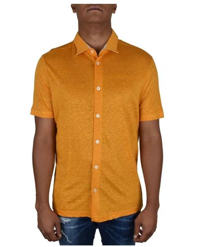 Loro Piana Upgrade deine Sommergarderobe mit diesem lebendigen orangefarbenen Leinenhemd