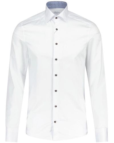 Stenströms Camicia slim-fit in doppio cotone - Bianco