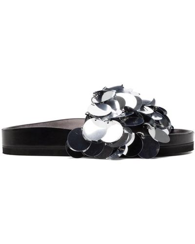Rabanne Silberne sandalen für frauen - Schwarz