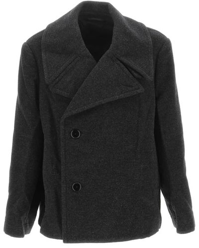 Lemaire Coats > double-breasted coats - Noir
