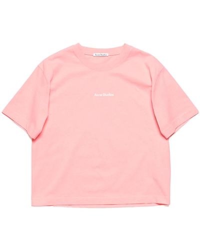 Acne Studios Rosa logo t-shirt crew neck - Pink