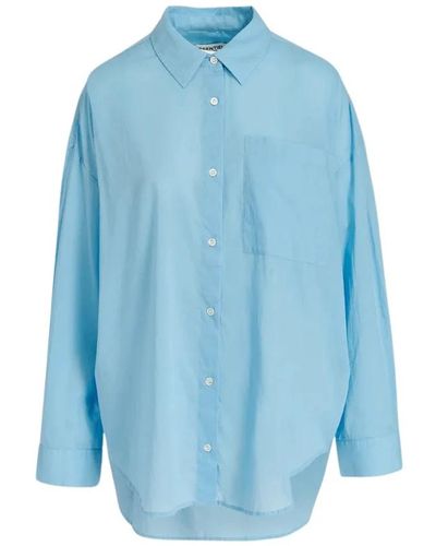 Essentiel Antwerp Camisa oversize con bolsillo en el pecho - Azul