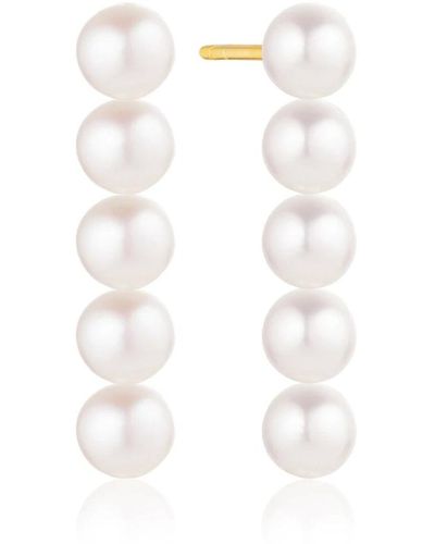 Sif Jakobs Jewellery Orecchini padua cinque con zirconi e perle - Bianco