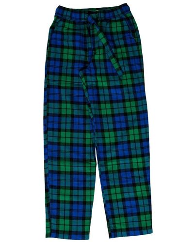 Tekla Oversized flannel sleepwear pant - Blau
