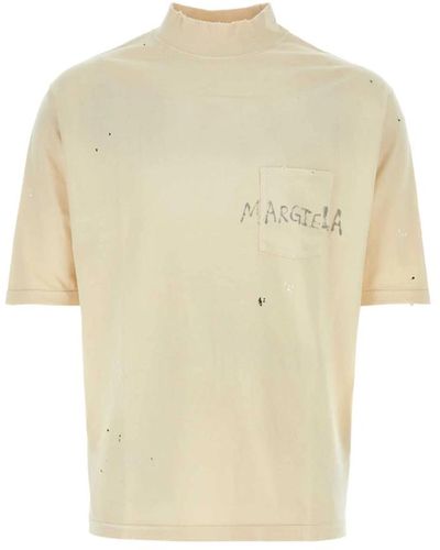Maison Margiela Ivory baumwoll t-shirt,stilvolle t-shirts und polos - Natur