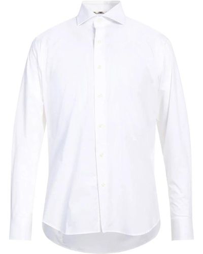 Aquascutum Baumwollhemd mit gesticktem logo - Weiß