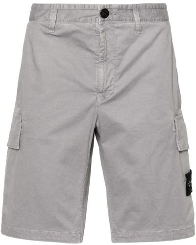 Stone Island Cargo-shorts mit kompassabzeichen - Grau